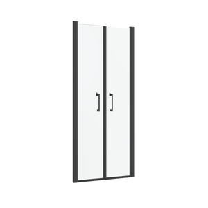 Porte de douche battante, transparent, noir 90 cm, Remix