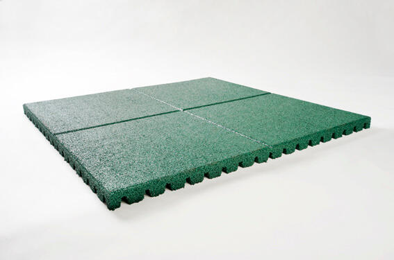 Dalle de sécurité caoutchouc, vert, L.100 x l.100 cm - 2