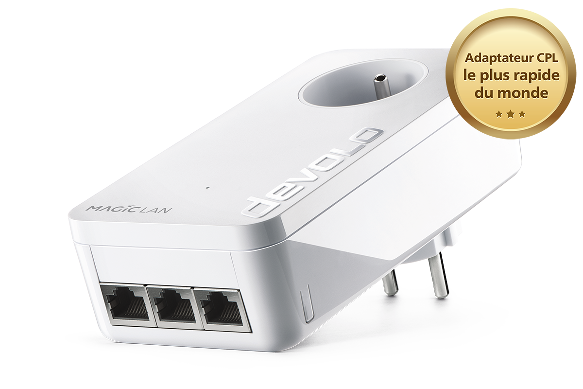 Kit 2 CPL Magic 2 LAN triple, 2400mbits, 3 ports Gigabit, DEVOLO - 4