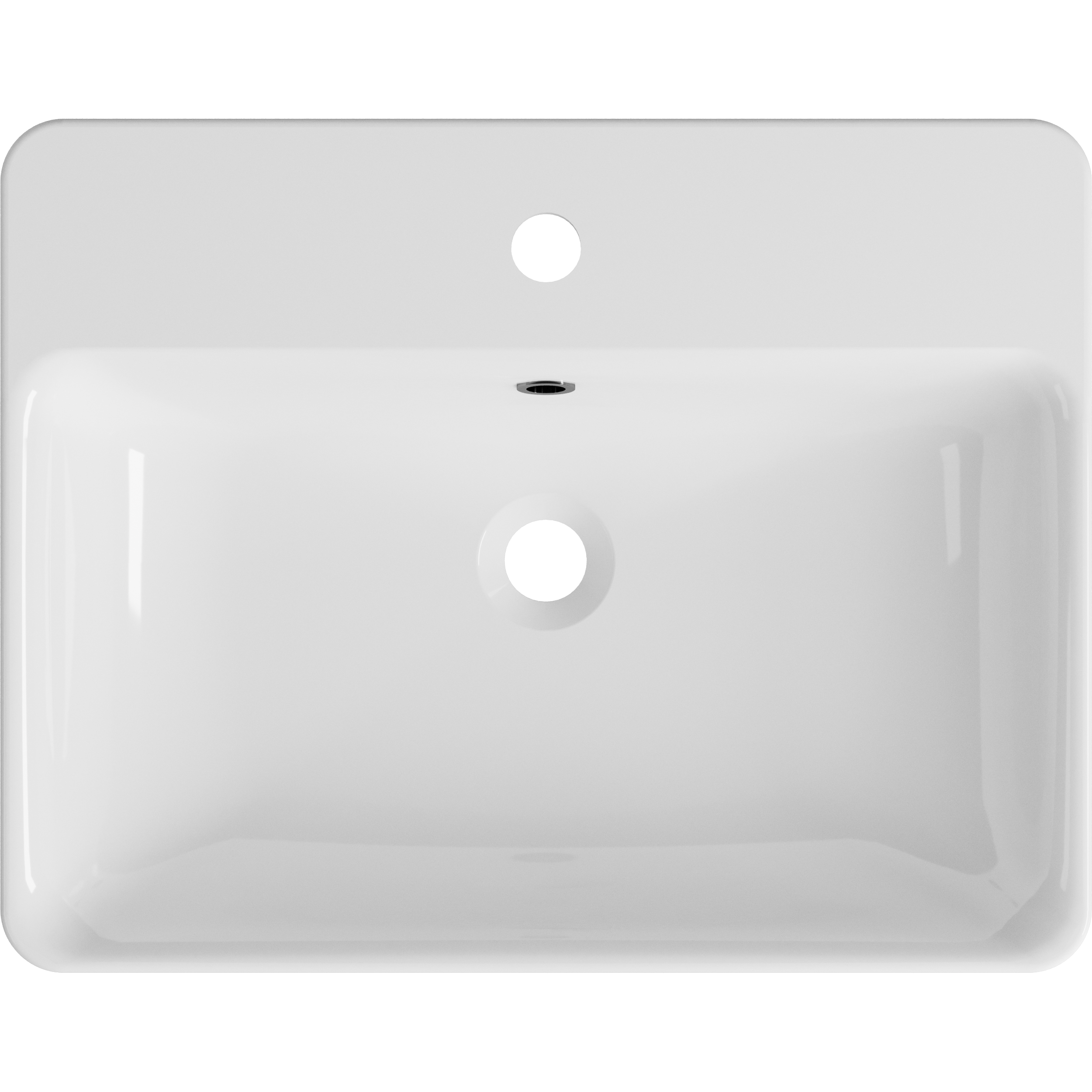 Vasque semi-encastrée résine rectangulaire Mary l.55 x P.43 cm blanc brillant - 2