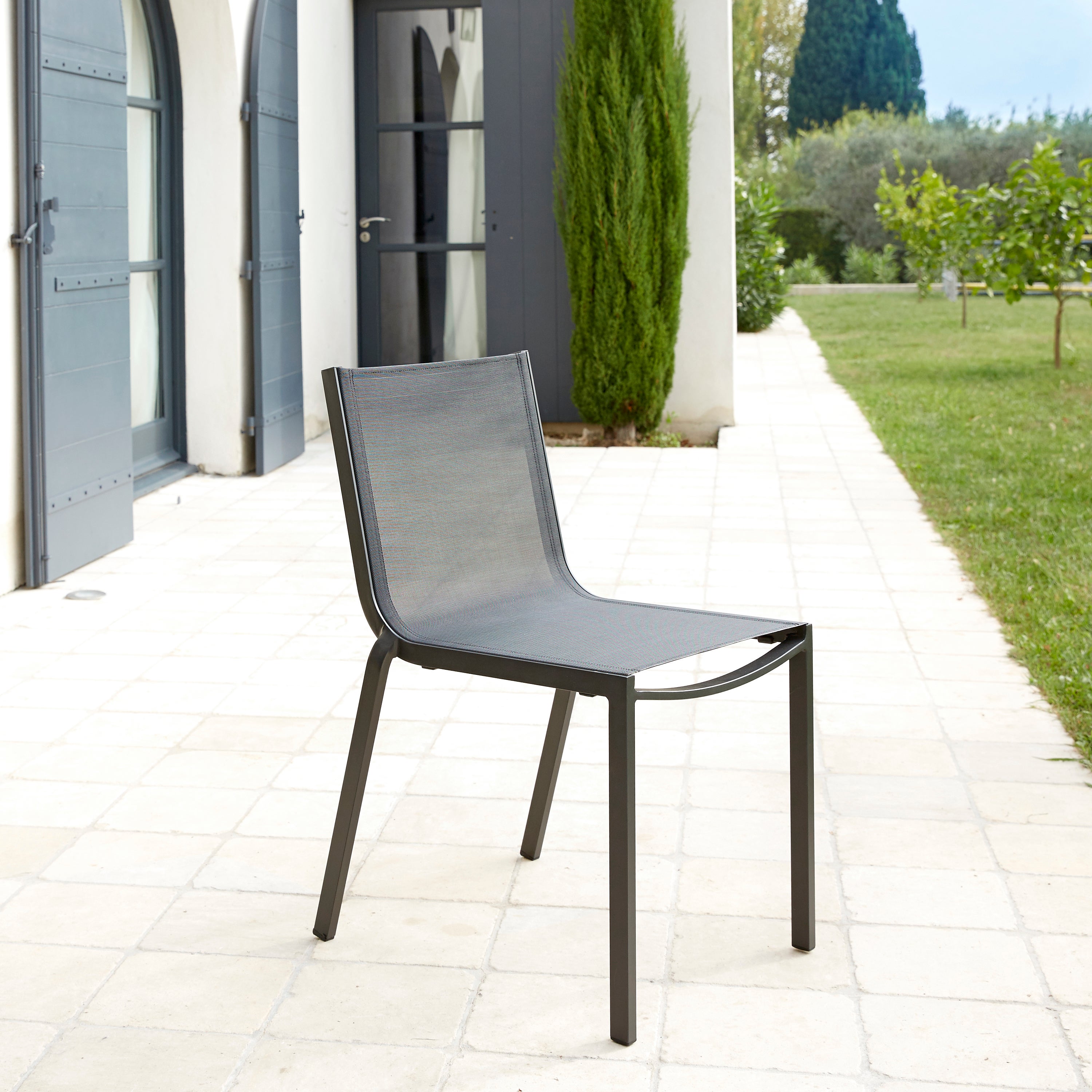 Chaise de jardin en aluminium Horizon anthracite - 5