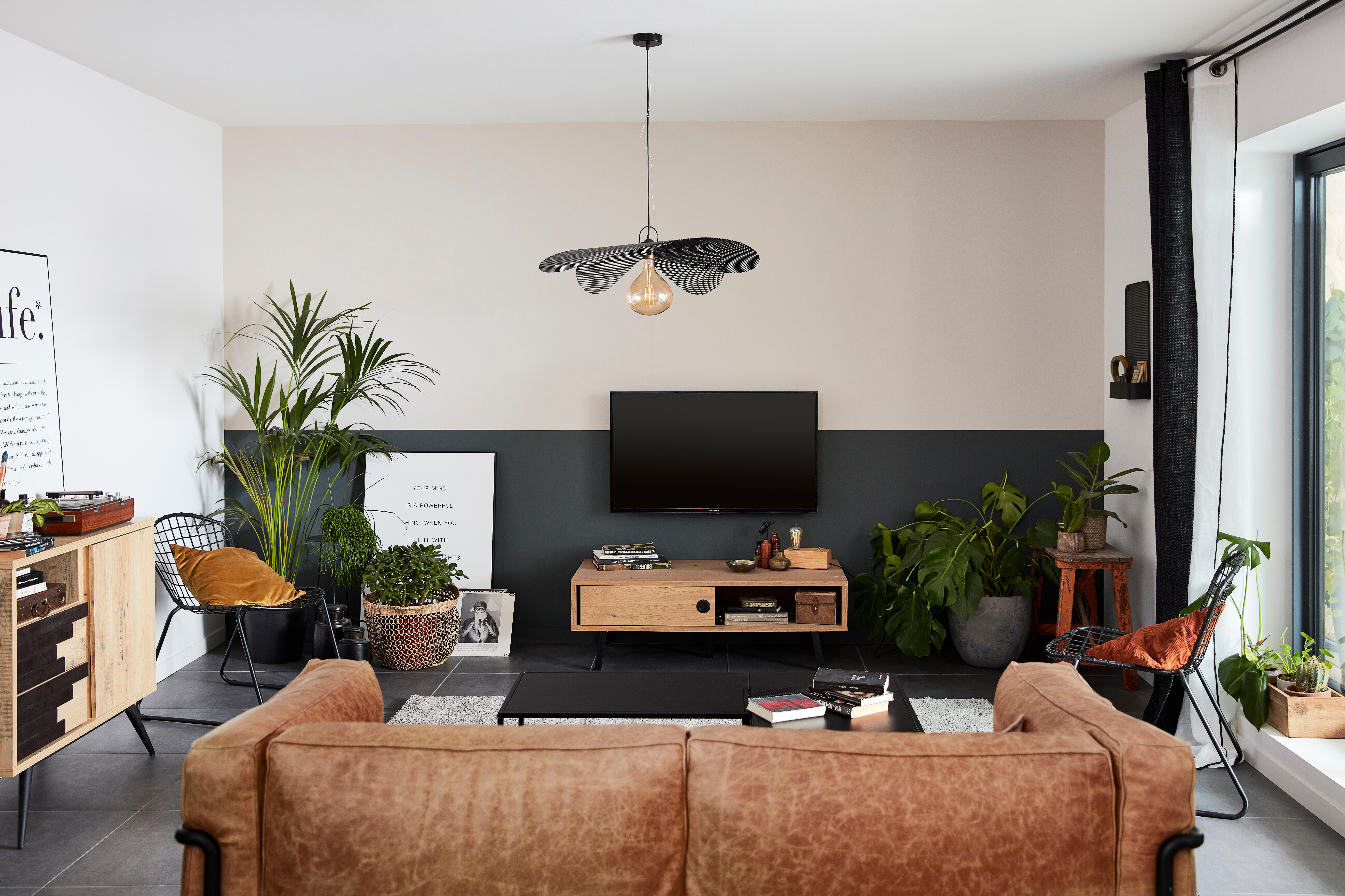 Lot de 2 embouts pour barre à rideau , Diam.20 mm noir Design, INSPIRE - 5