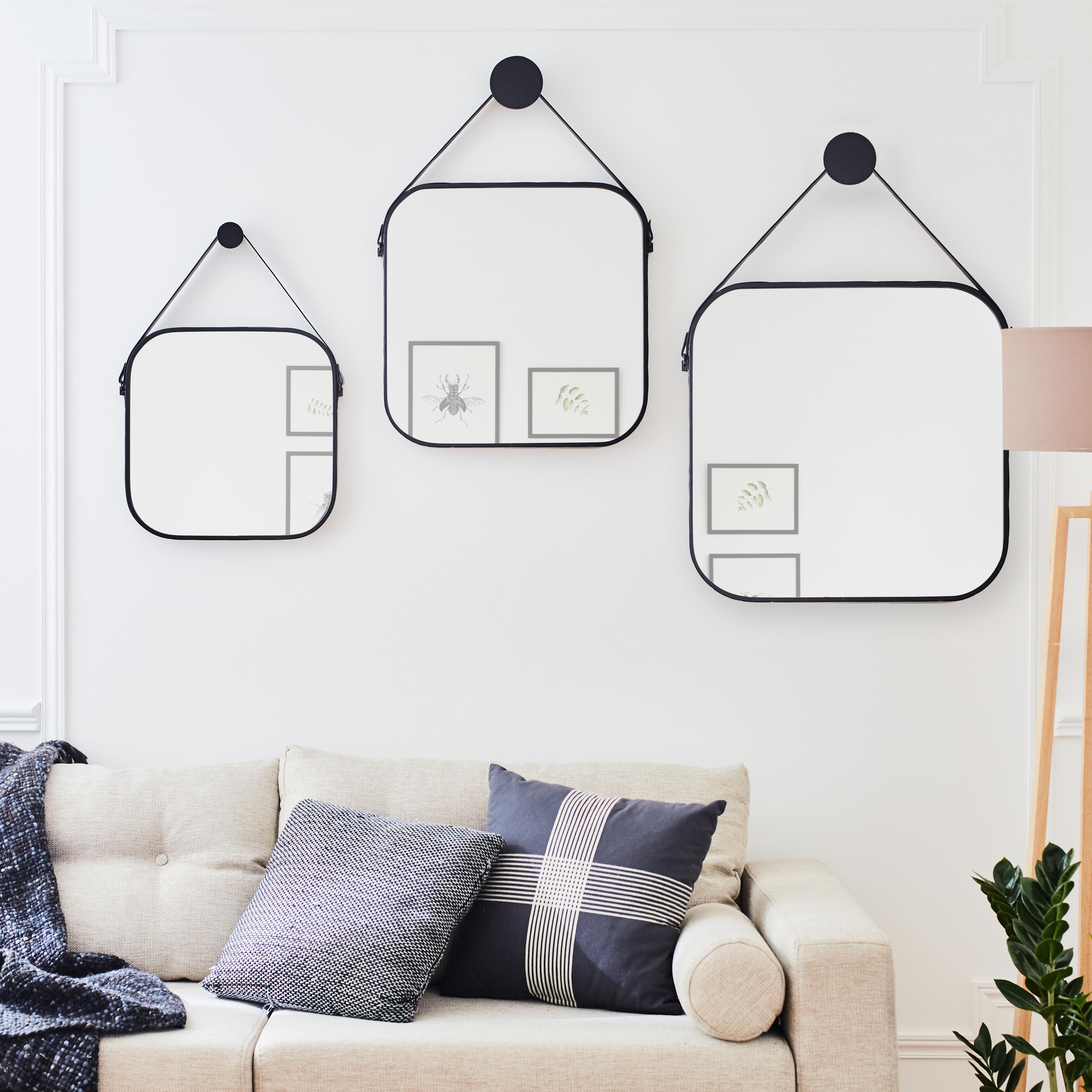 Miroir carré métal noir Barbier, l.60.5 x H.60.5 cm - 3