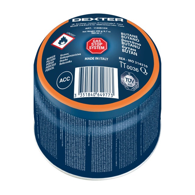 Cartuccia gas per bruciatore butano DEXTER 1120S1DX 0.36 L