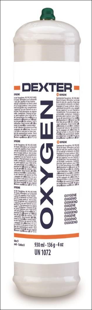 Bouteille non rechargeable de gaz oxygène DEXTER 571dx, 110 l