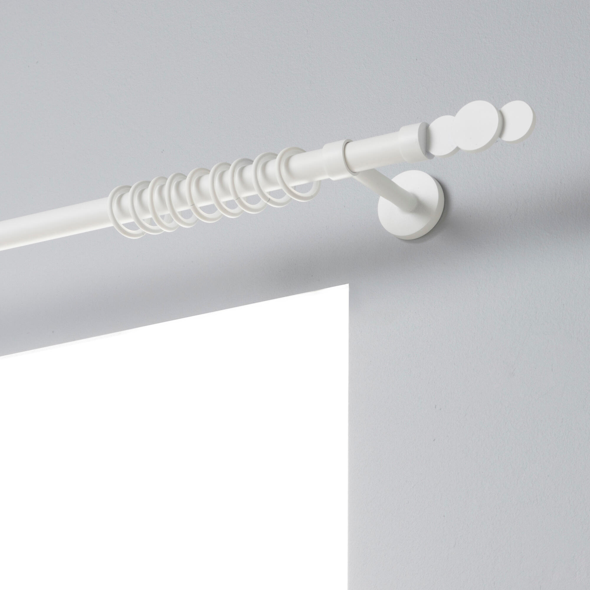 Lot de 10 anneaux pour tringle à rideau Design 20 mm acier blanc peint - 2