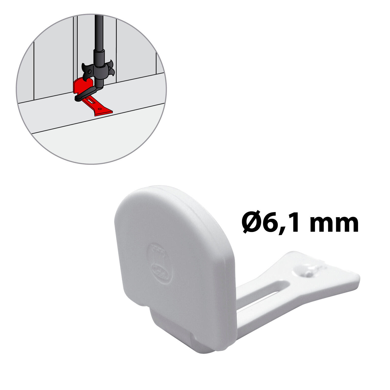 Butée de volet réglable tampon composite blanc, H.40 x L.40 x P.70 mm AFBAT - 2