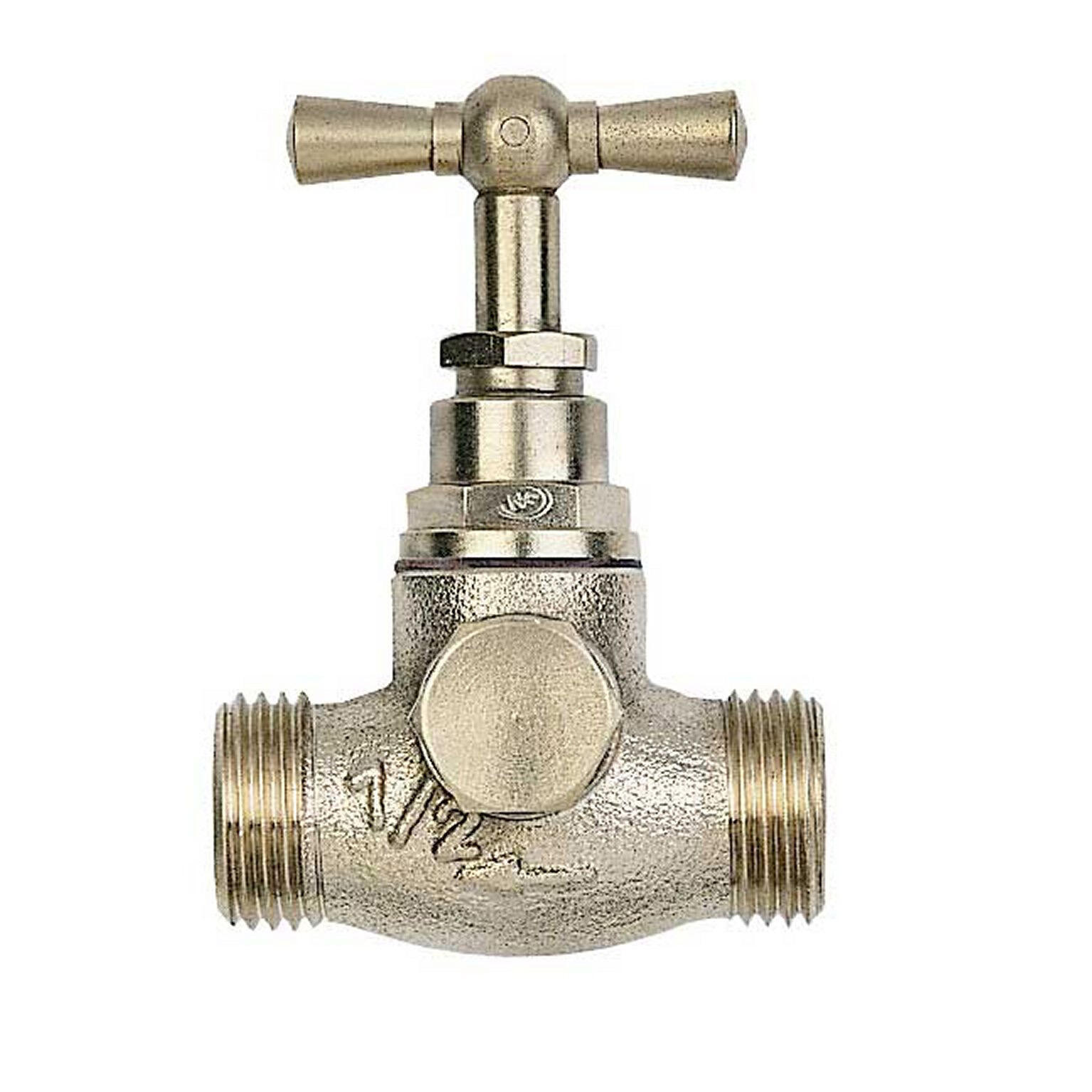 Robinet d'arrêt purgeur à 2 bouchons à clapet, MM 20x27 (3/4