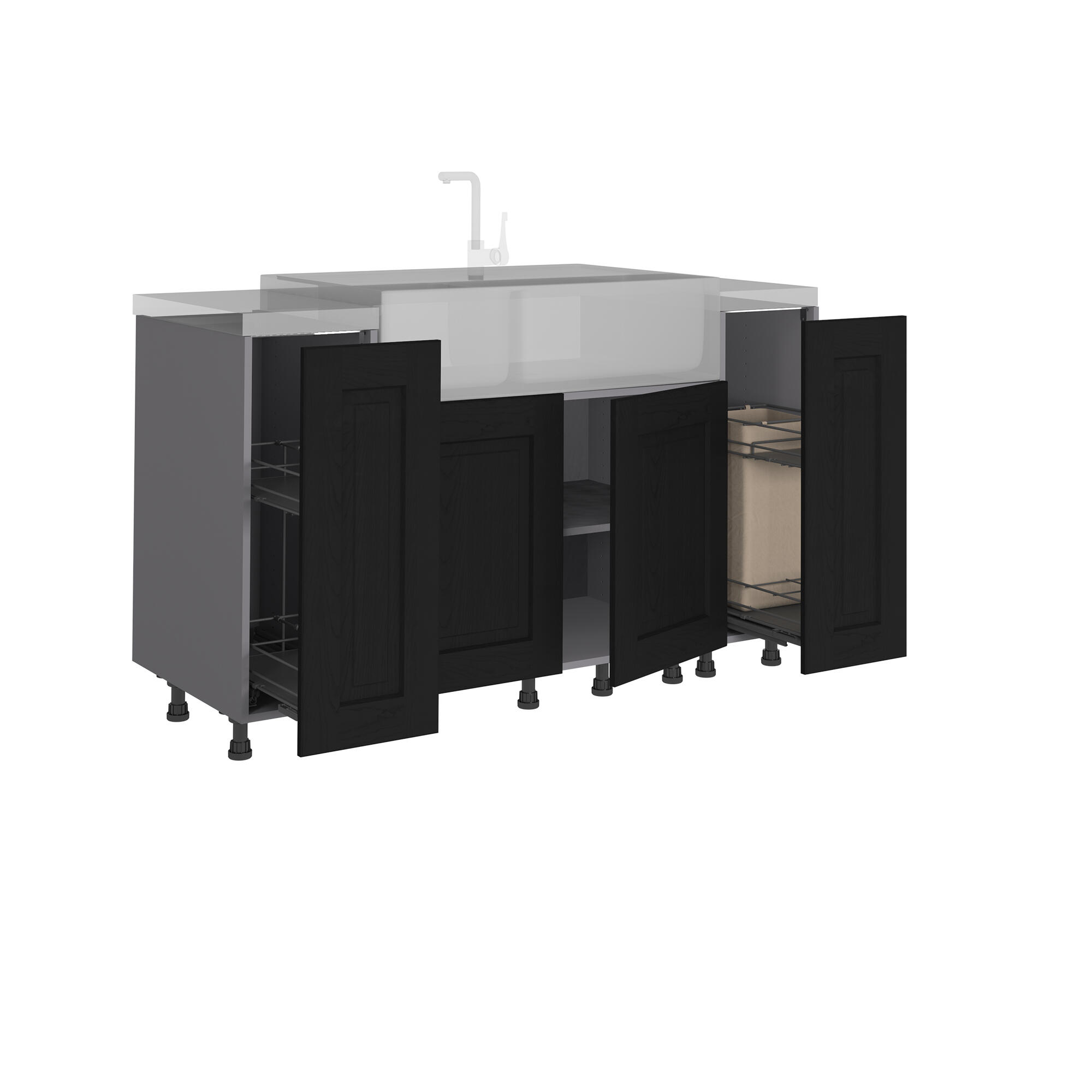Organizador extraível deslizante 2 prateleiras para móvel inferior de 30 cm Delinia ID
 - 6