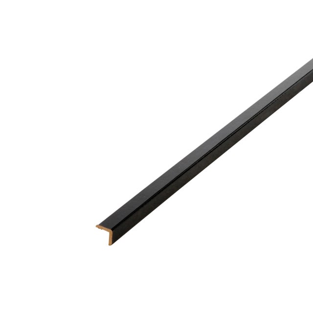 Baguette d'angle médium (MDF) noir, 20 x 20 mm, L.2.4 m