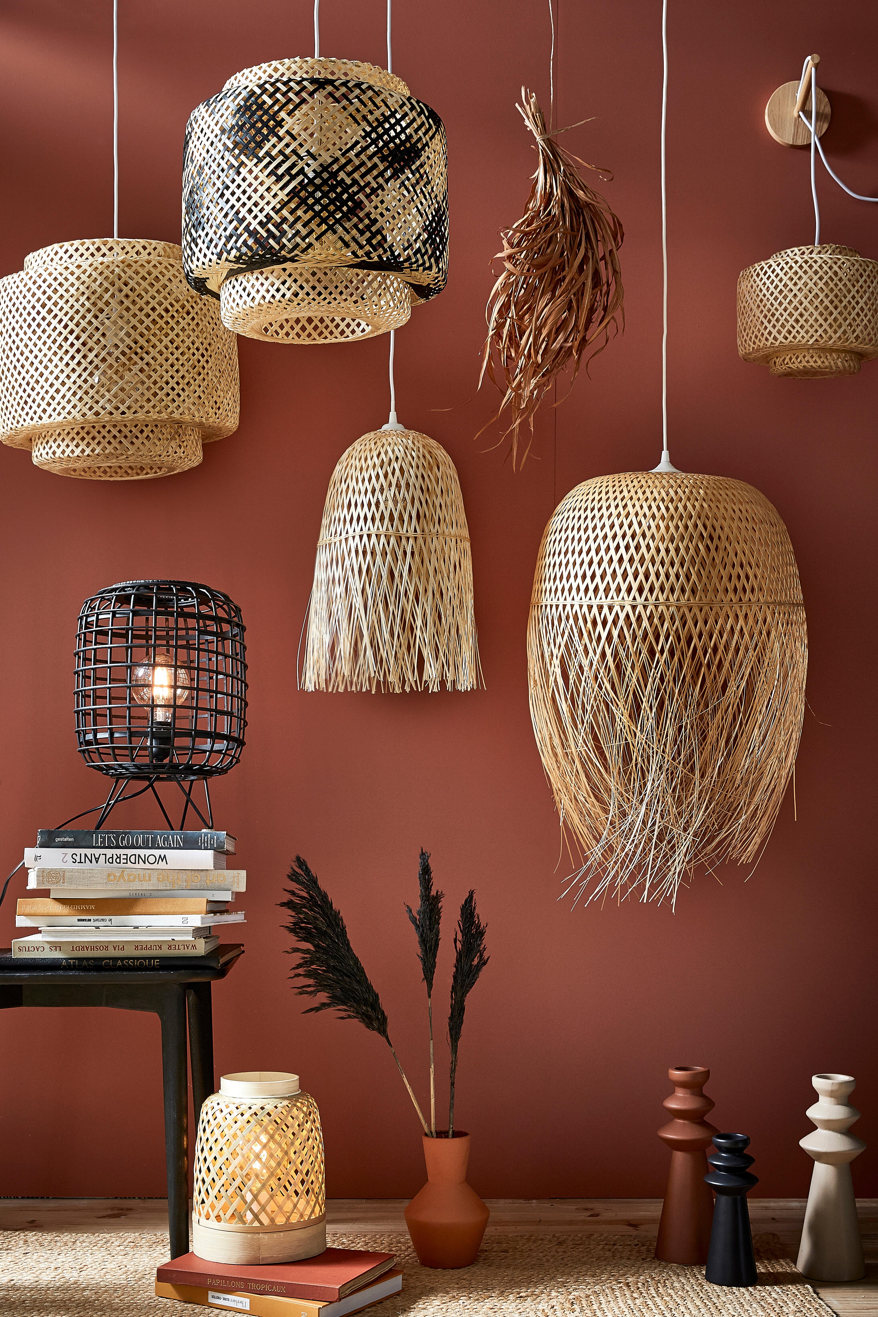 Suspension Doramu bambou, beige, Diam.40 cm, E27 - 7