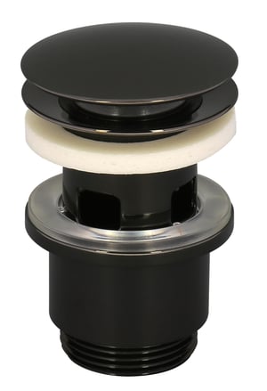 Bonde, clic-clac lavabo recyclé, noir , Diam.63 mm, EDOUARD ROUSSEAU
