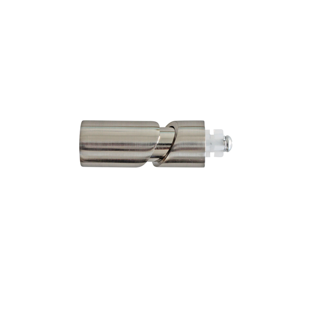 Finale per bastone Glam EASY FIX cilindro in alluminio spazzolato cromo lucido Ø 20 mm INSPIRE, 2 pezzi