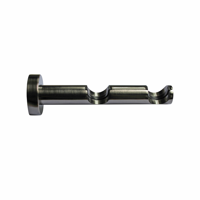 Staffa doppio aperto Ø 28 mm Jazz EASY FIX in alluminio nero spazzolato 9 cm INSPIRE