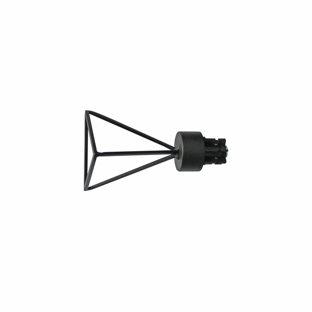 Finale per bastone Graph EASY FIX triangolo in acciaio verniciato nero opaco Ø 28 mm INSPIRE, 1 pezzo