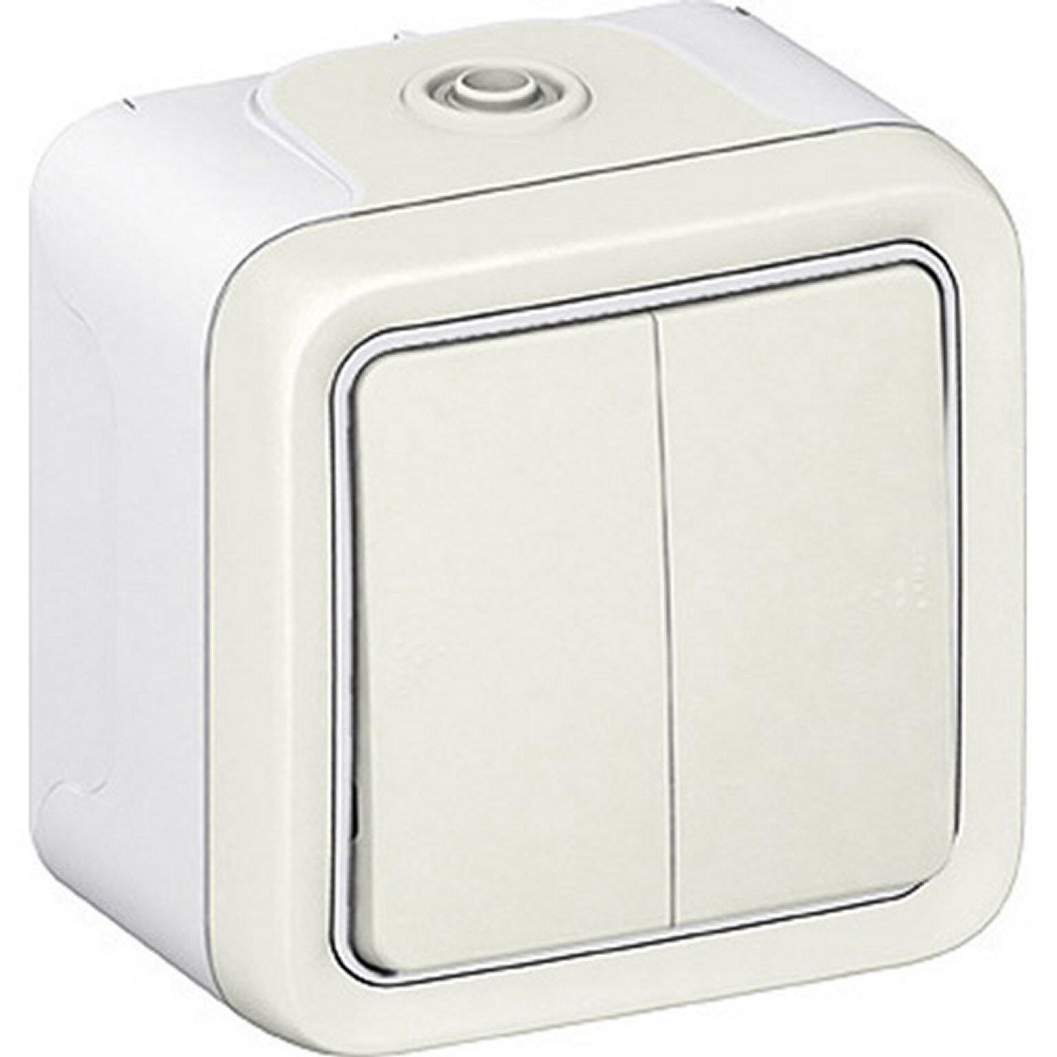Double interrupteur va-et-vient étanche complet, LEGRAND Plexo, blanc - 2