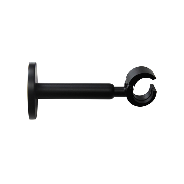 2 Soportes pared para barra diámetro 20 mm Design INSPIRE aluminio negro mate extensible 11.5-16 cm