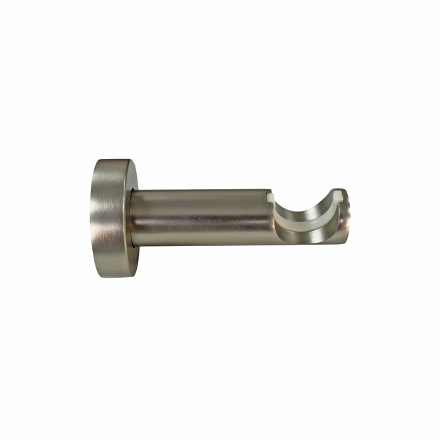 1 Soporte a pared para barra diámetro 28 mm Design INSPIRE Aluminio cromo mate niquelado fijo 9.2 cm