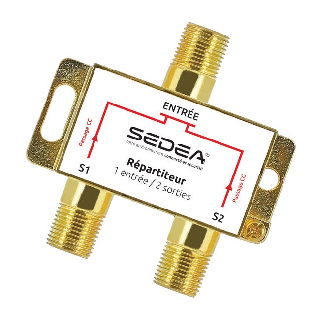 Répartiteur télévision 2 sorties gold SEDEA