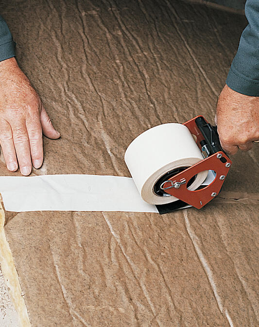 Rouleau adhésif PLASTO pour laine de verre/laine de roche, 75 mm x 66 m