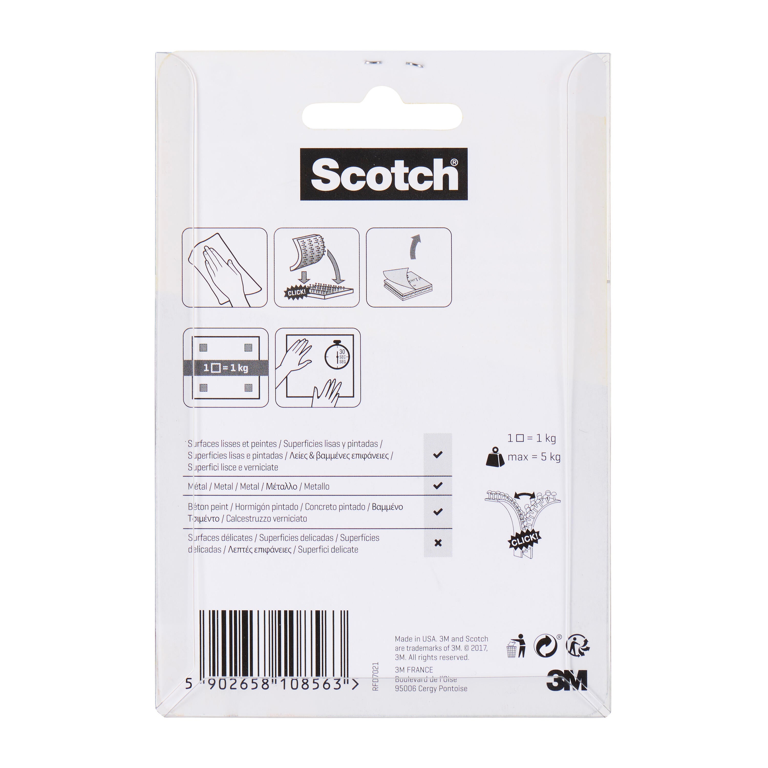12 Pastilles agrippantes adhésives noir intérieur / extérieur SCOTCH L.2.5 x l.2 - 4