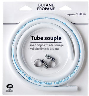 Flexible gaz Butane et Propane en caoutchouc avec raccords à visser Flexible gaz Butane et Propane en caoutchouc avec raccords à visser
