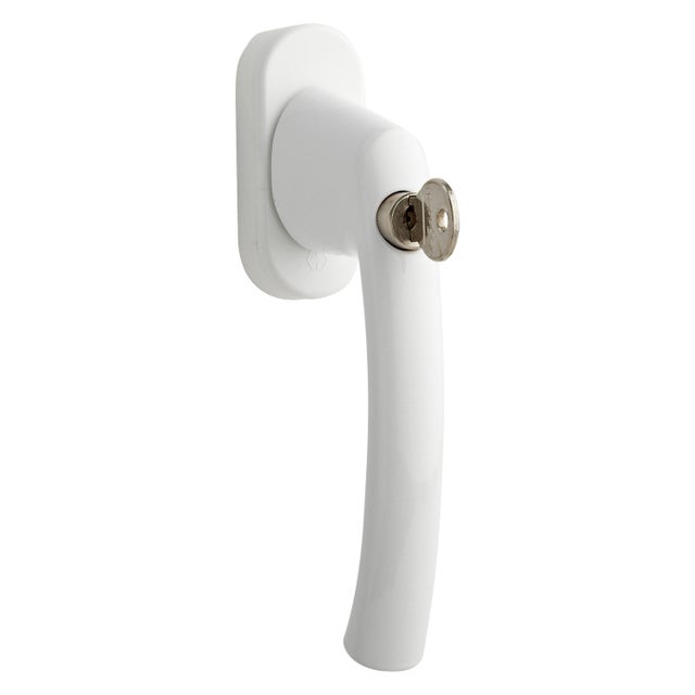 Poignée Lima à clé alu blanc pour fenêtres PVC et aluminium