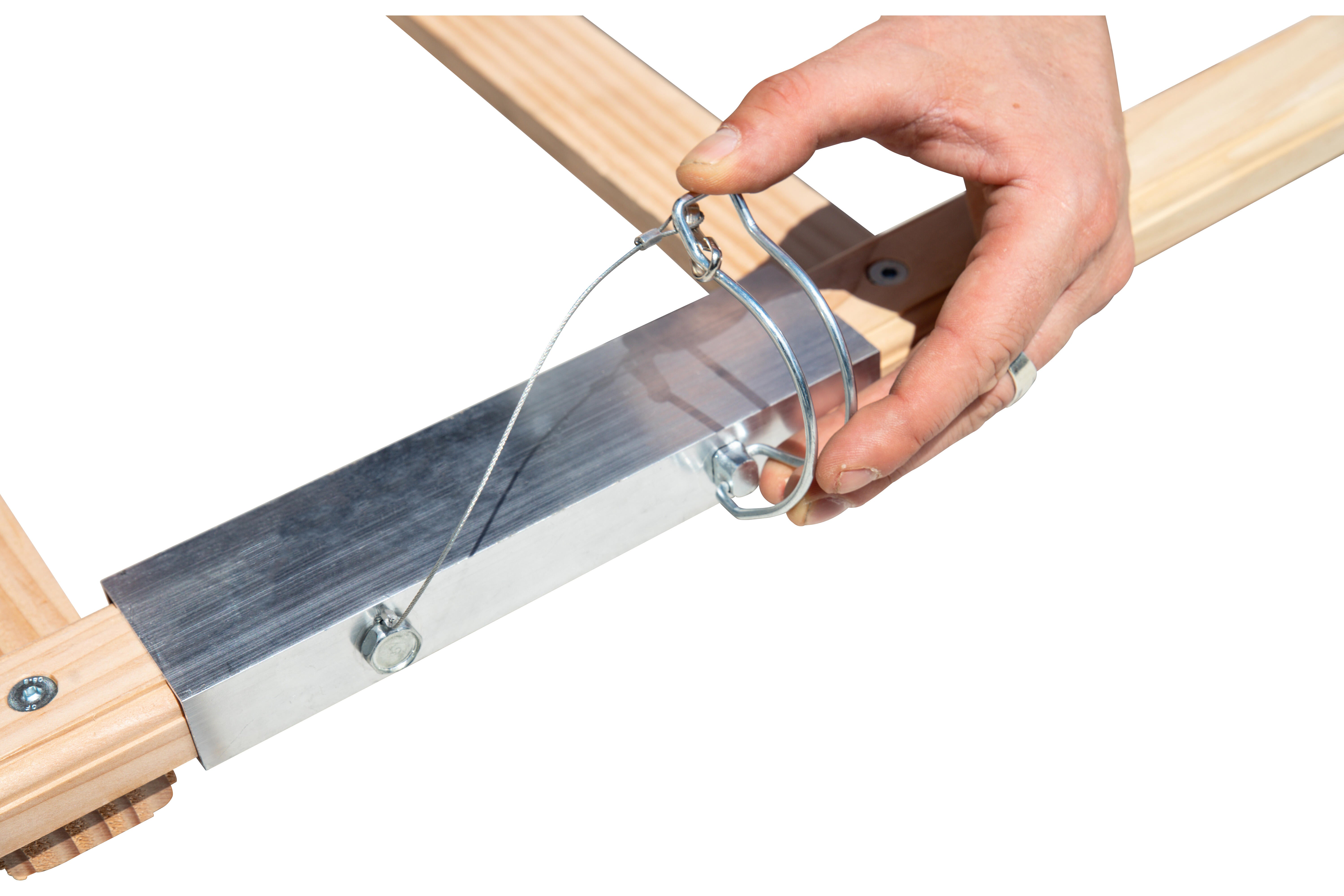 Echelle de toit bois HAILO 2X8 échelons H.4 m - 8