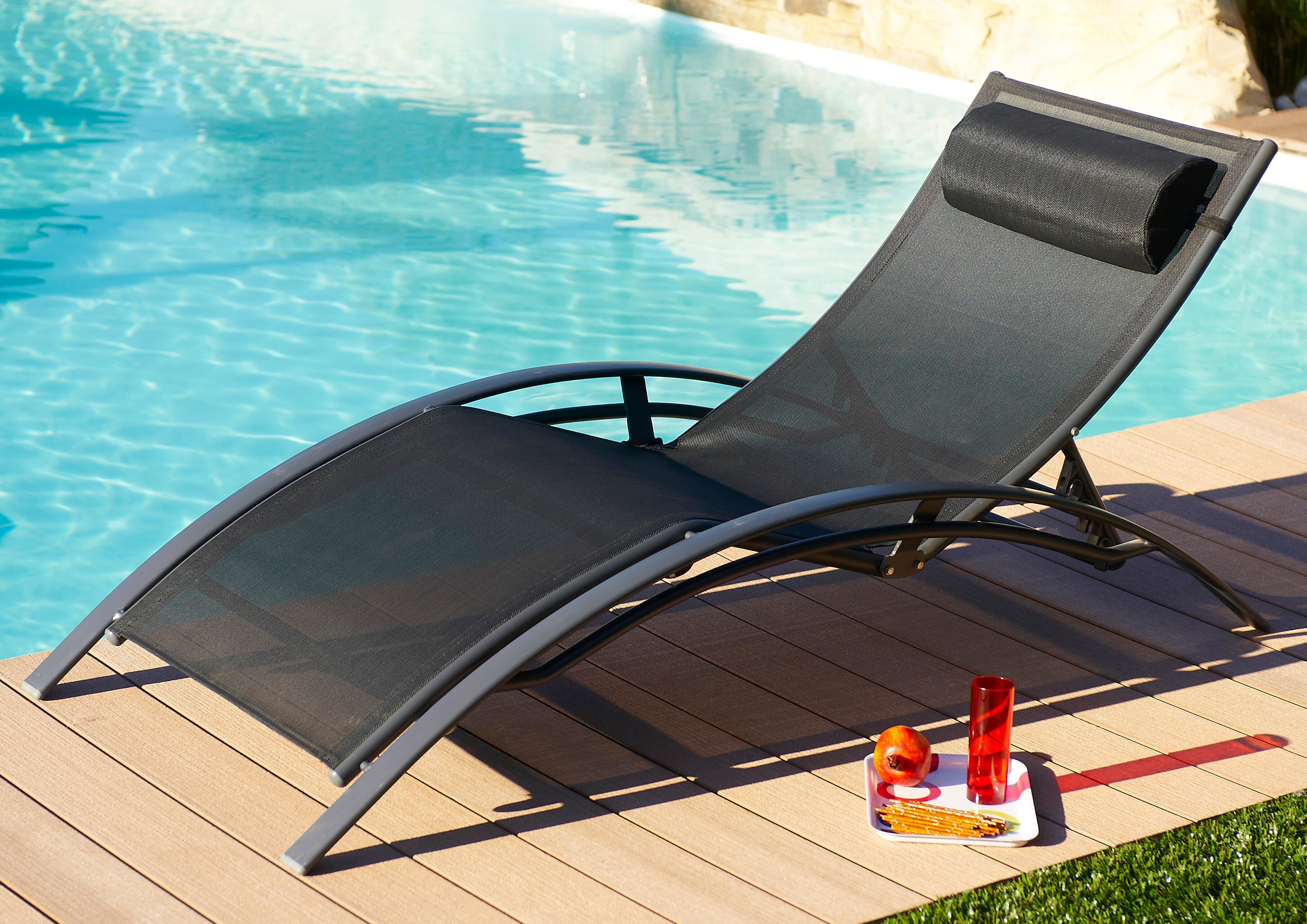 Bain de soleil de jardin DCB GARDEN Cl76 en aluminium noir - 2