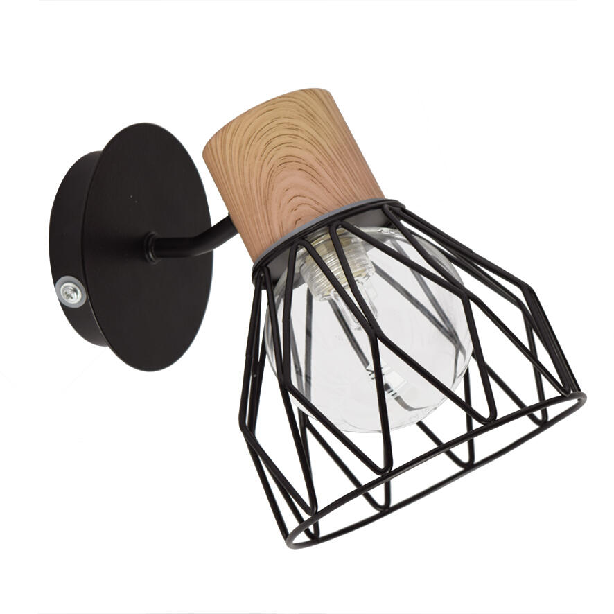 Spot salle de bain Clayton G9, noir et coloris bois, Seynave - 5