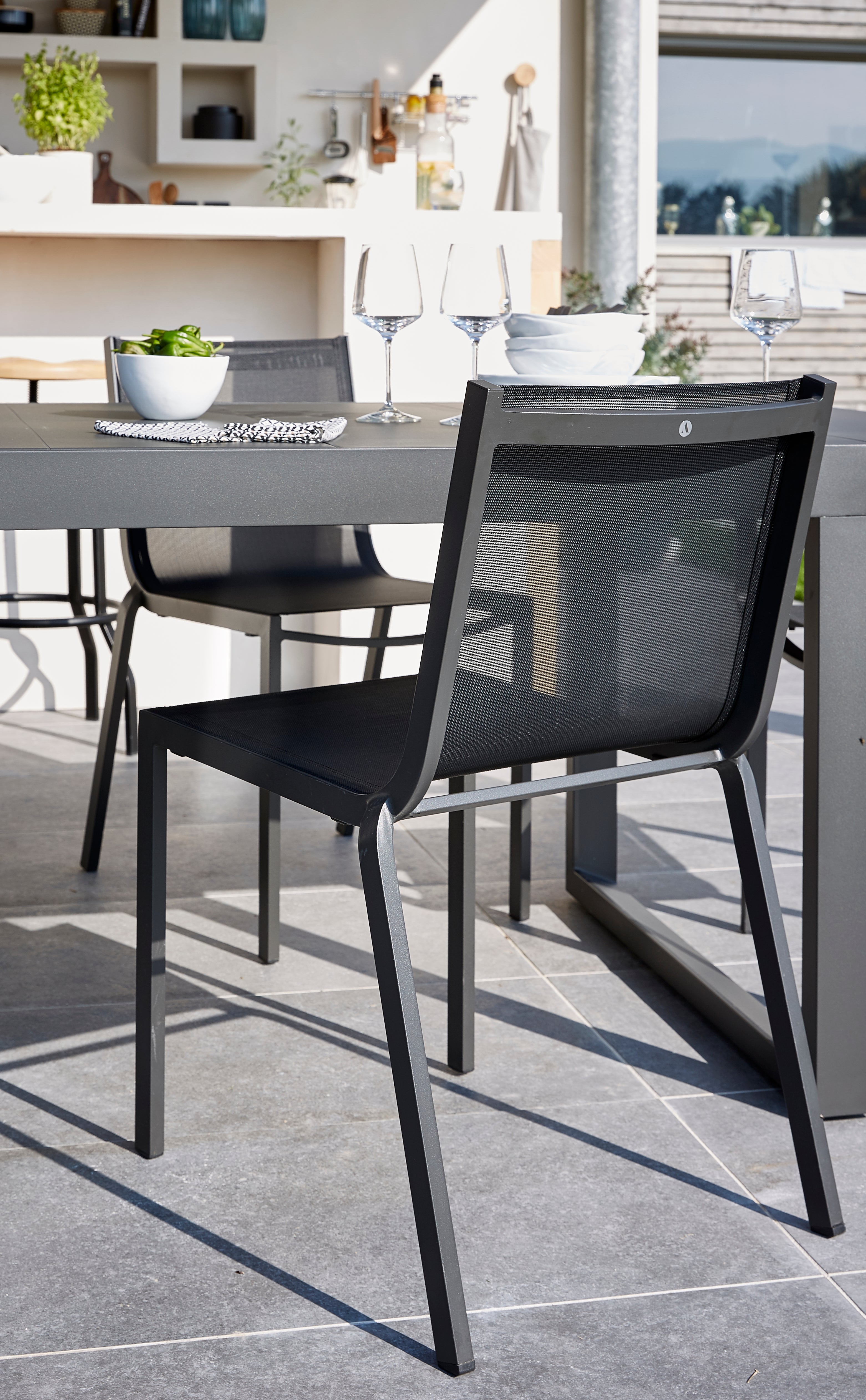 Chaise de jardin en aluminium Horizon anthracite - 4