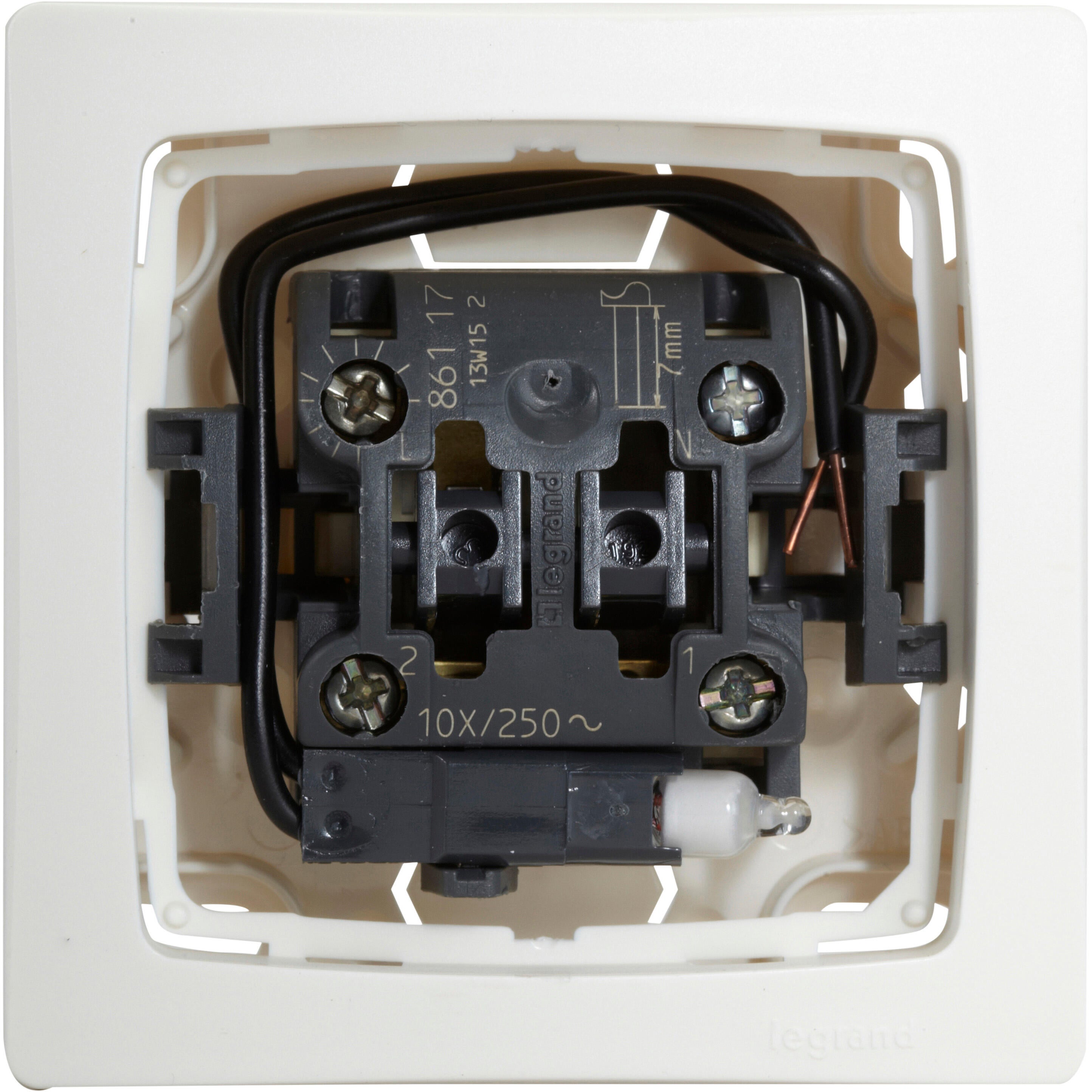 Interrupteur va-et-vient saillie à voyant, lumineux complet, LEGRAND Asl, blanc - 4