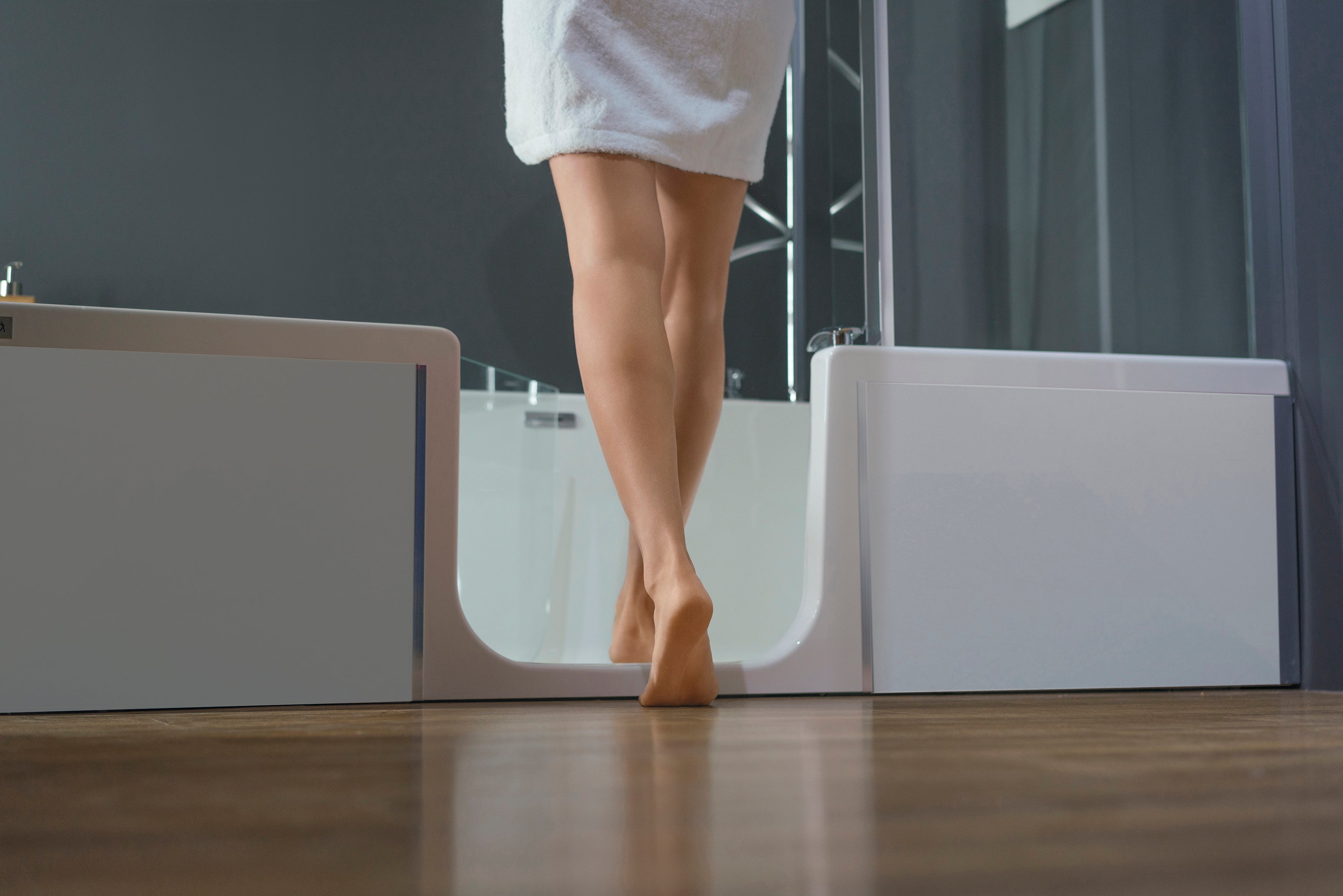 Baignoire rectangulaire L.170x l.75 cm blanc brillant, KINEDO Sourceo version ga - 5