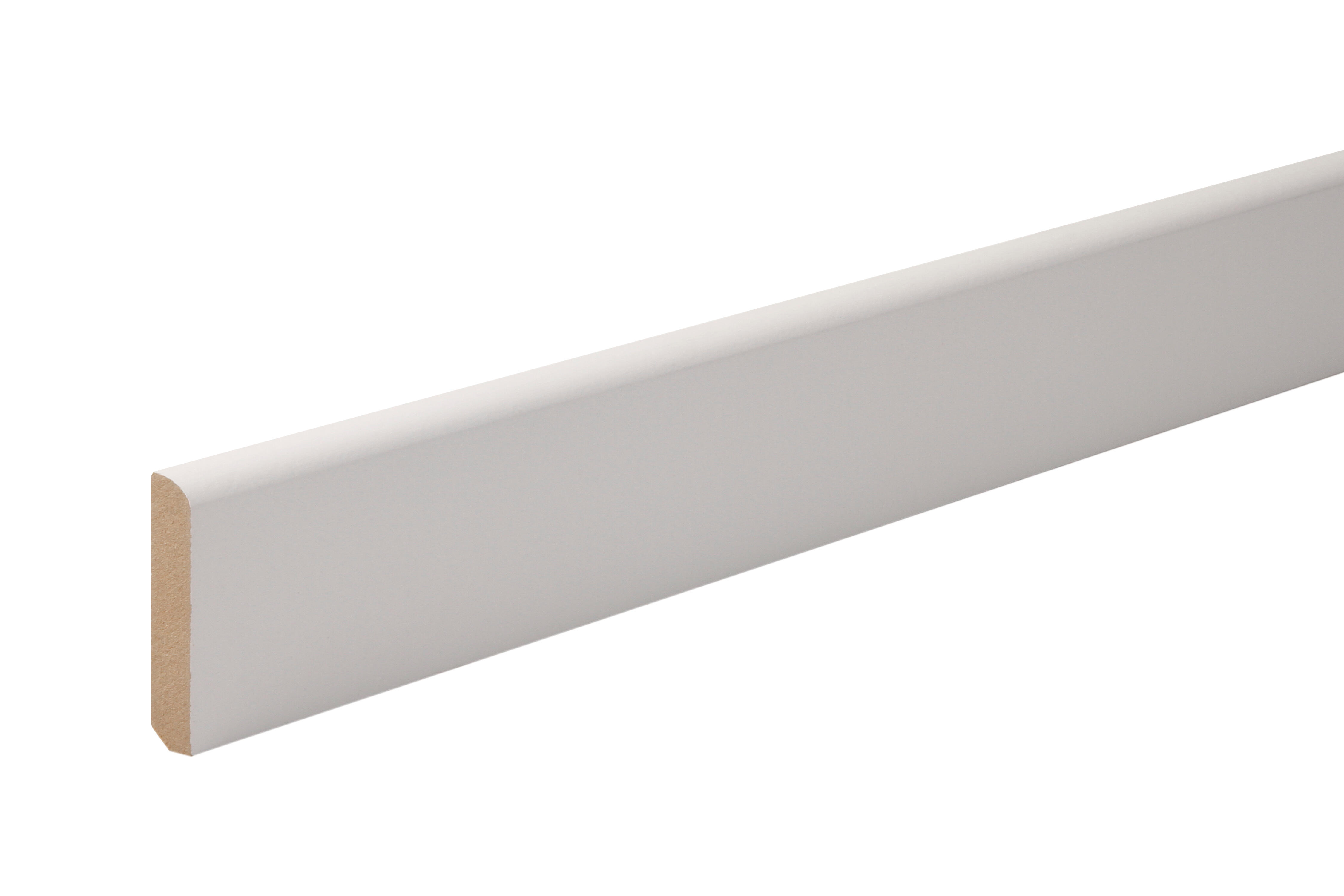 Plinthe médium (MDF) arrondie prépeint blanc, 14 x 80 mm, L.2.44 m - 5