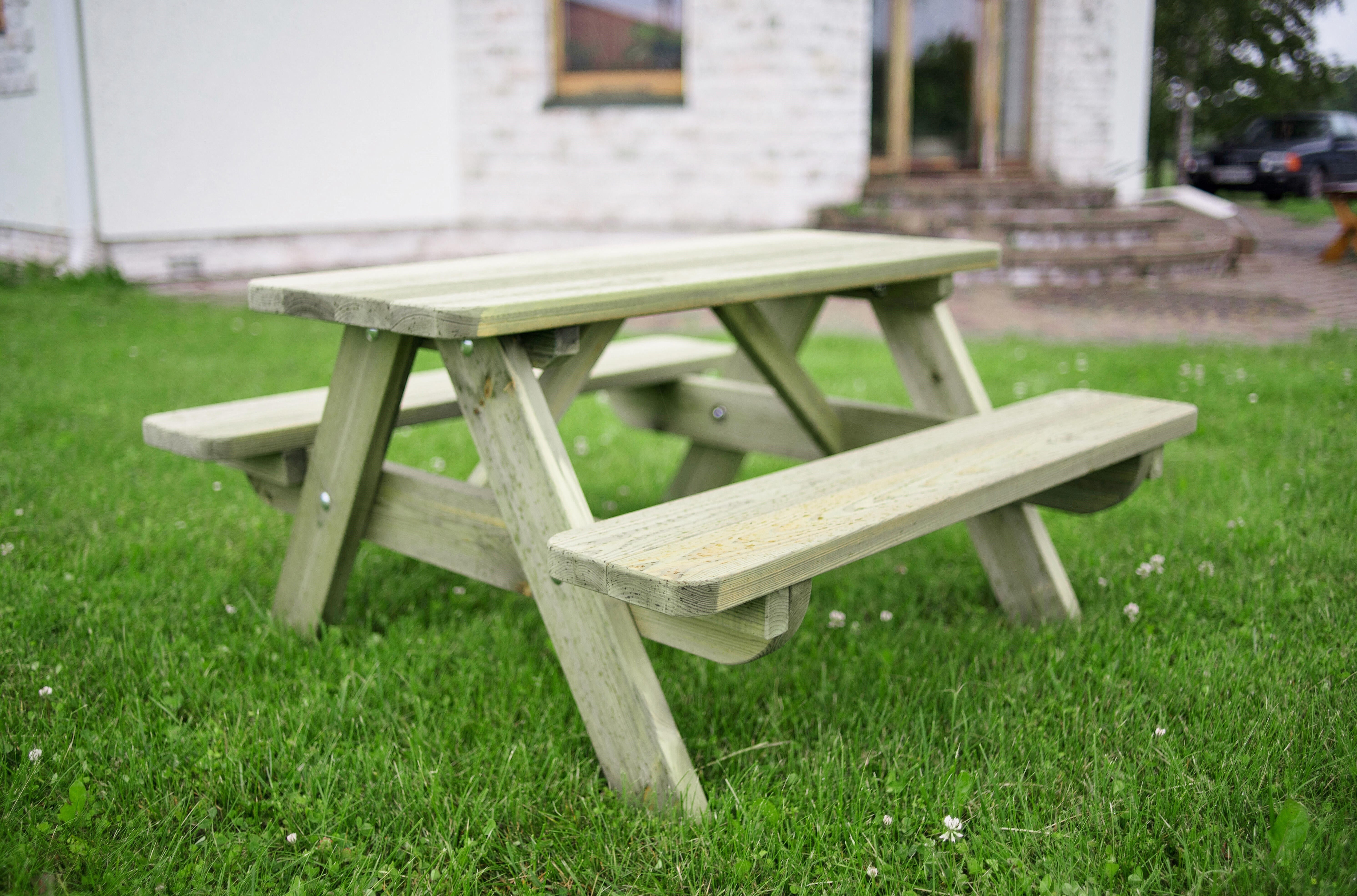 Ensemble pic-nic enfant en bois naturel, 4 personnes - 3