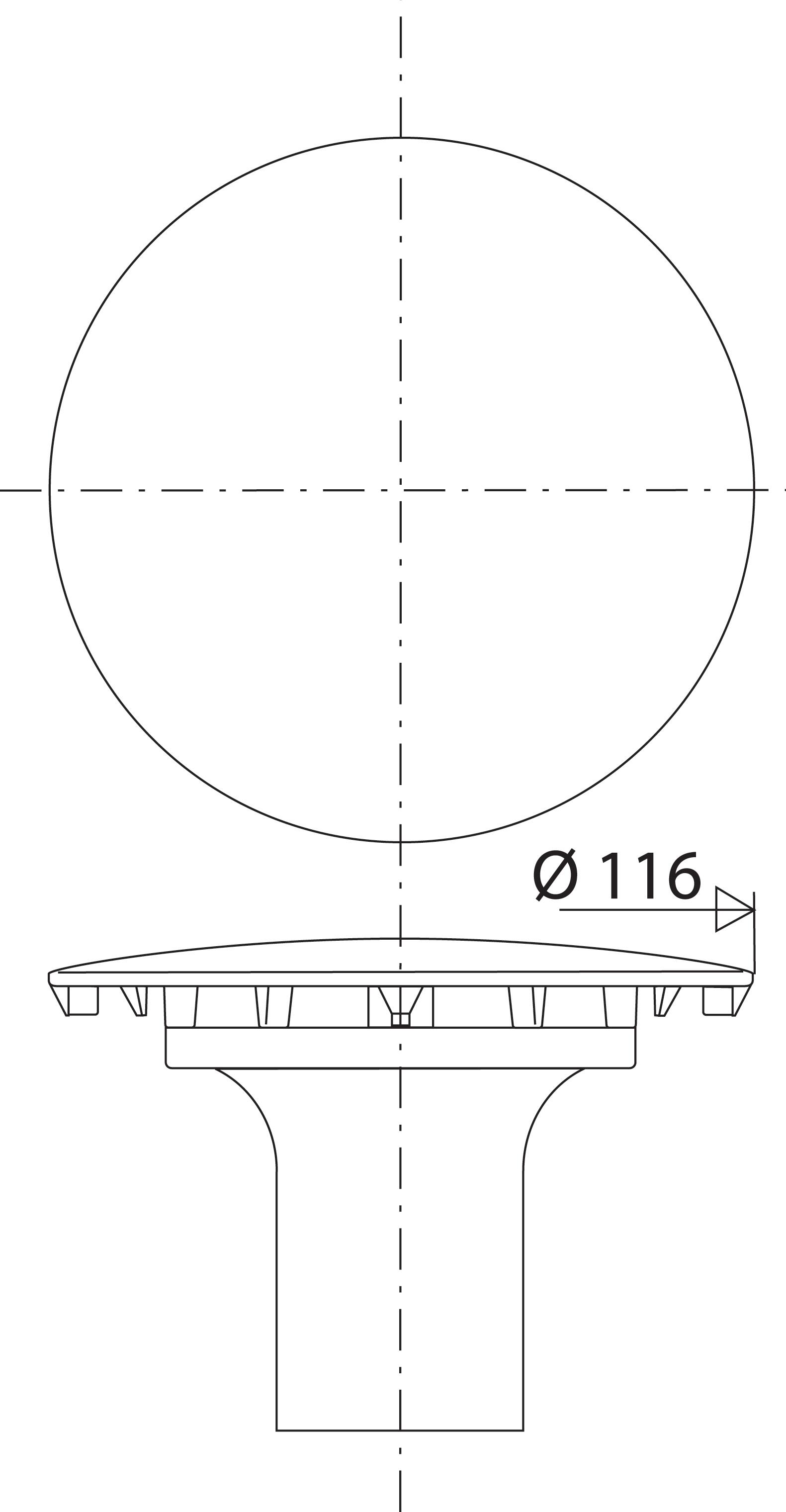 Capot ABS blanc D.116 mm pour bonde VALENTIN - 2