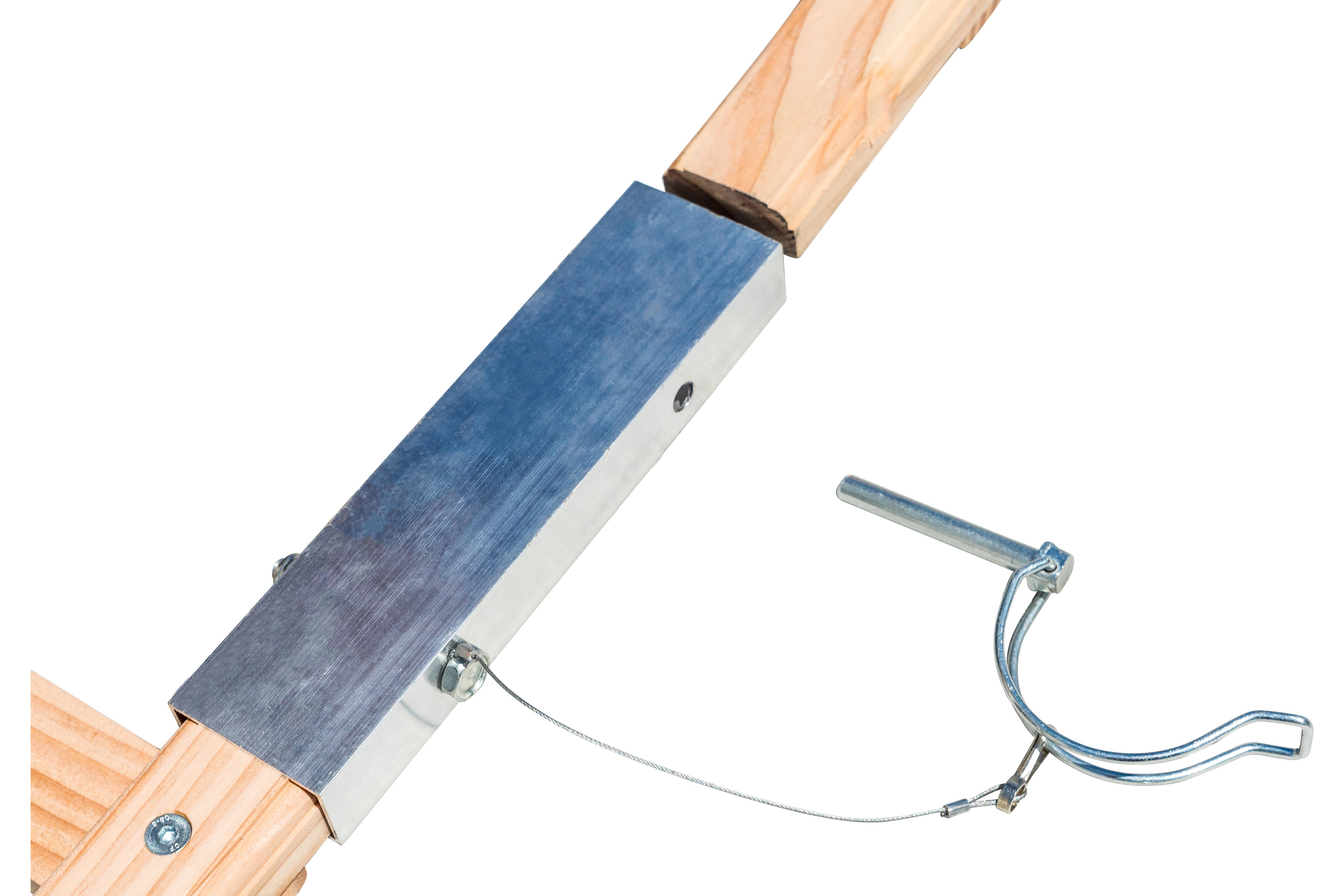 Echelle de toit bois HAILO 2X8 échelons H.4 m - 3