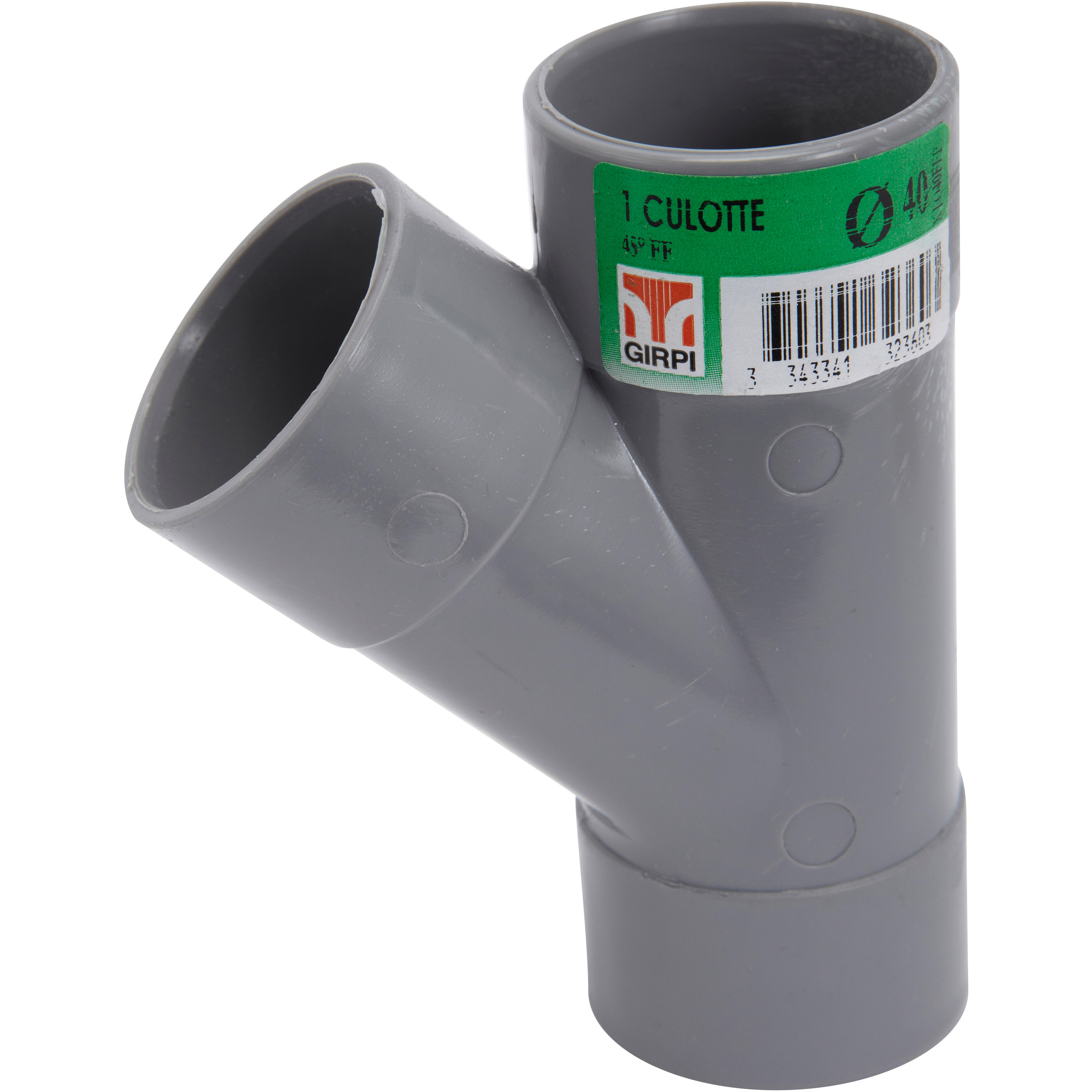 Culotte de branchement 45° en pvc à coller, femelle / femelle, D.40 - 2
