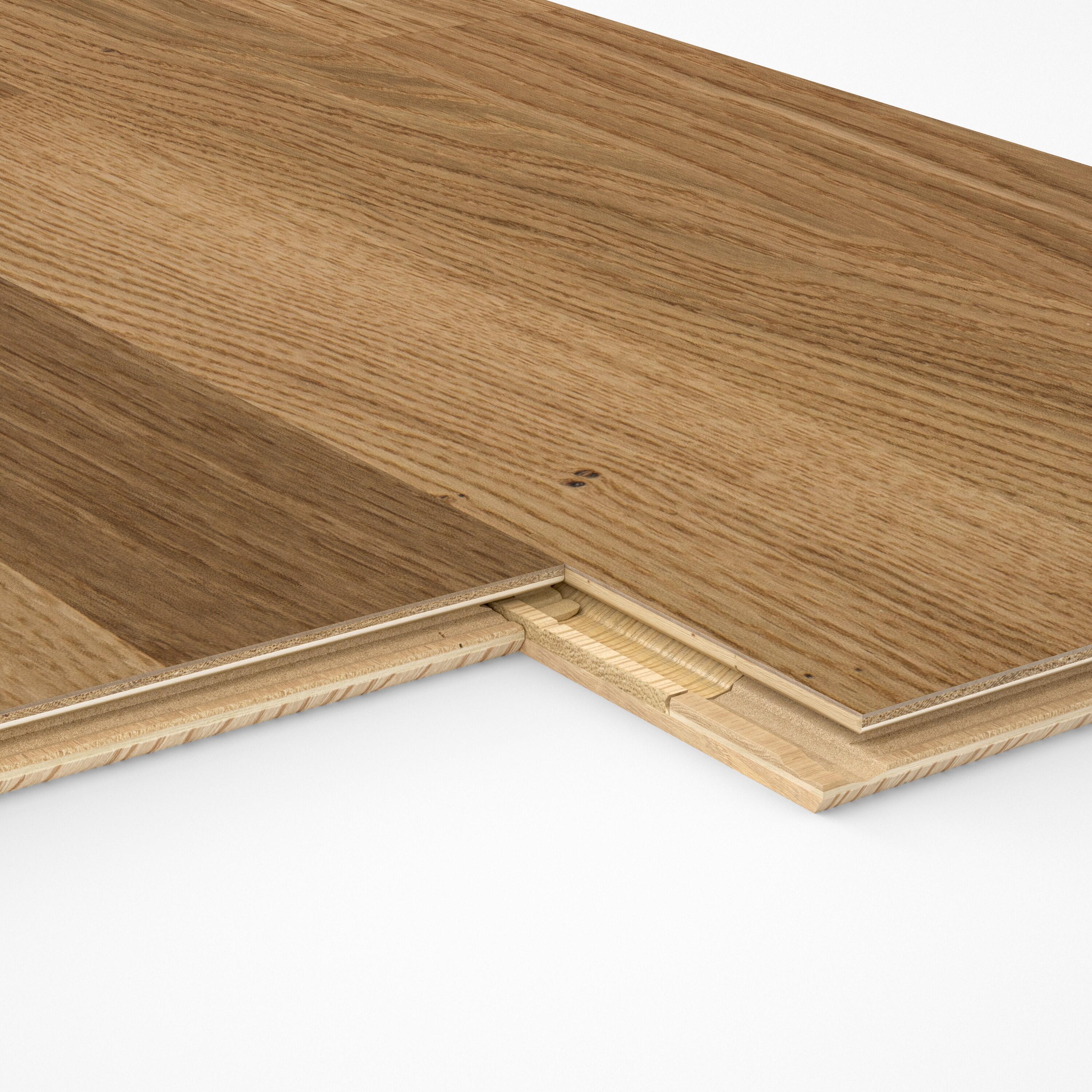 Parquet contrecollé chêne blond campagne vitrifié 3 frises BARLINEK, l.20.7 cm - 5