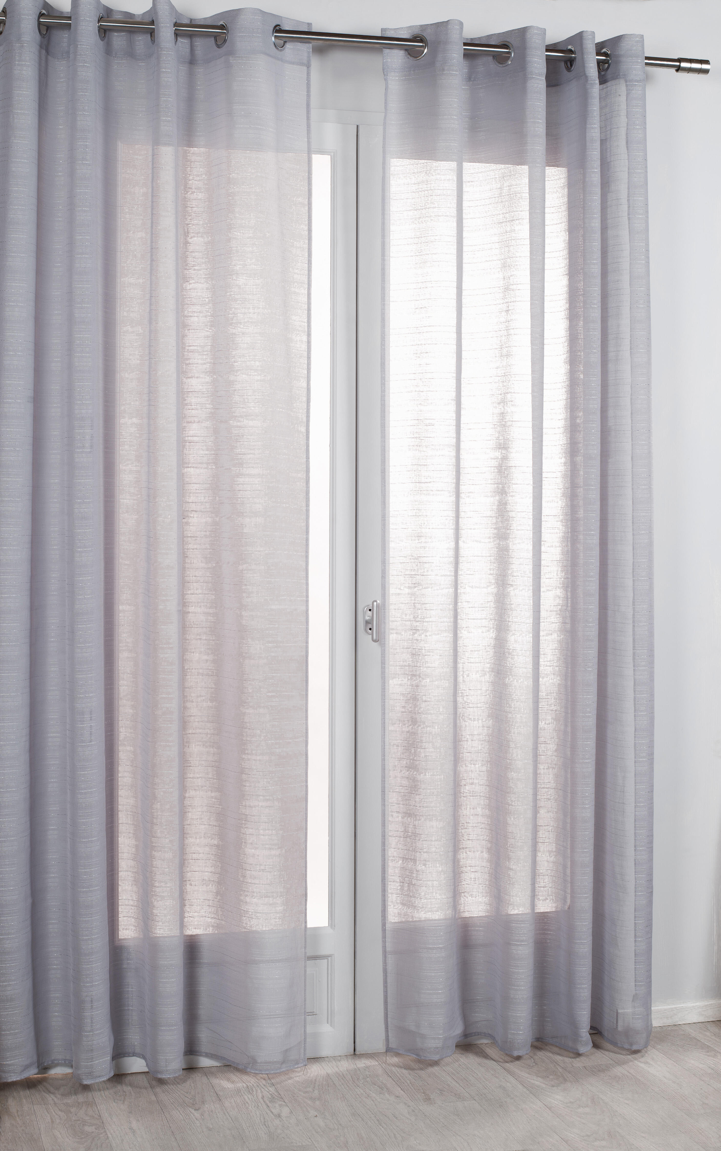 Voilage tamisant, Lola, gris H.260 x l.140 cm - 4