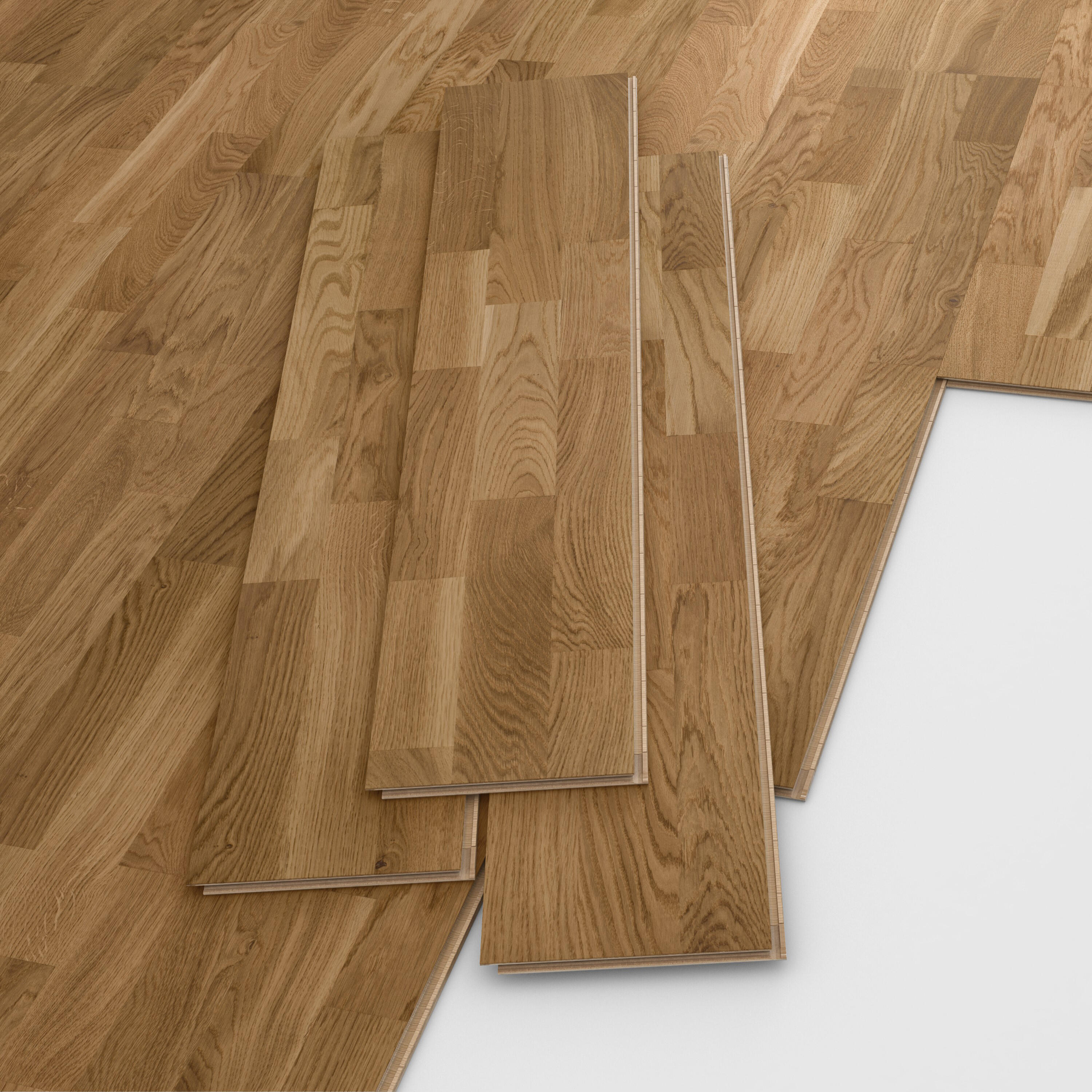 Parquet contrecollé chêne blond campagne vitrifié 3 frises BARLINEK, l.20.7 cm - 4