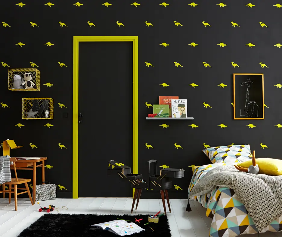 Tableau noir et peinture ardoise dans une chambre d'enfant