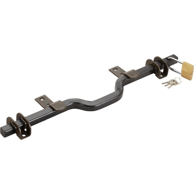 Barre de sécurité pour volets en acier noir, L.41 cm AFBAT