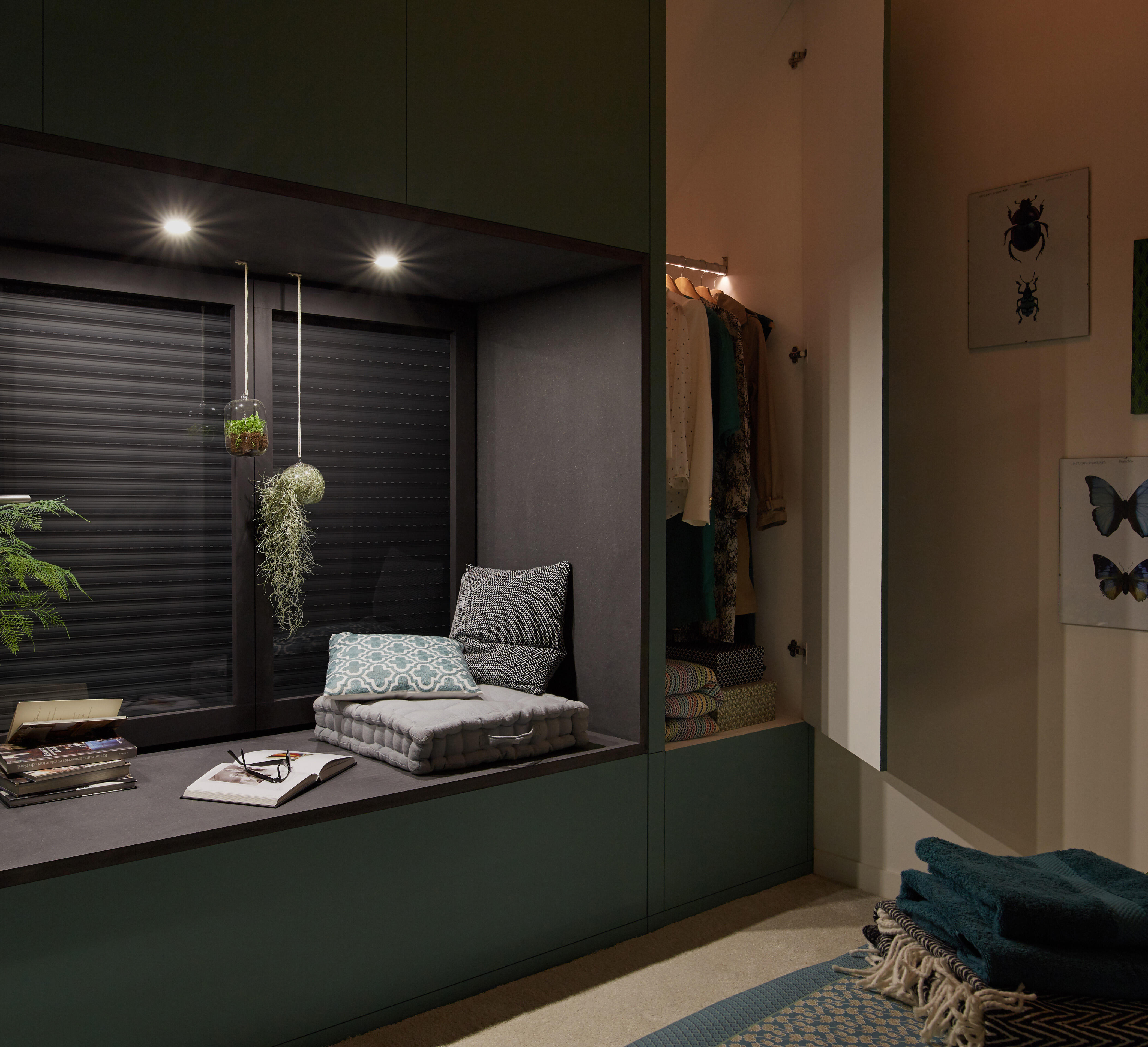 Portafaretto da incasso in alluminio CLANE GU10 nero tondo IP23 INSPIRE - 3