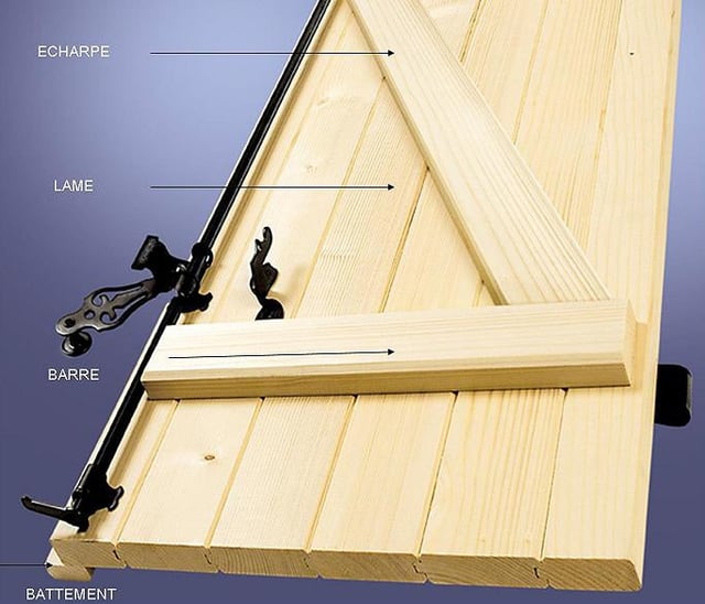Lame supplémentaire pour volet battant sapin - L.1.55 m - l 9 cm - Ep 27mm