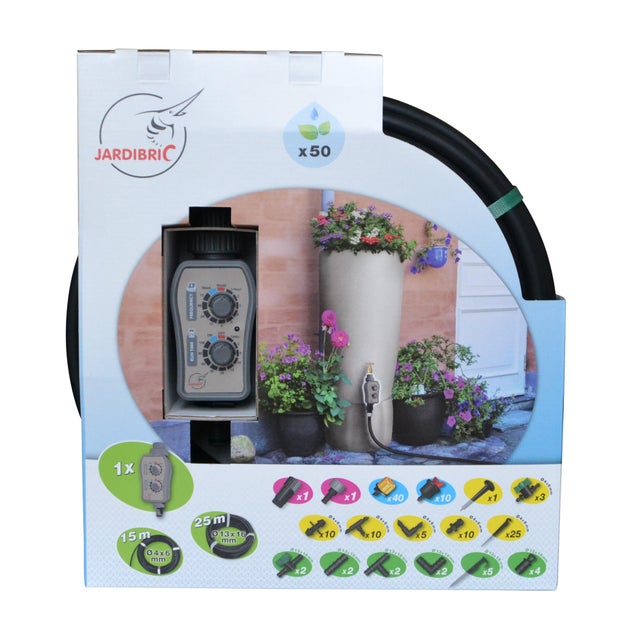 Kit d'arrosage goutte à goutte K4091 JARDIBRIC L.25 m Diam.13 mm