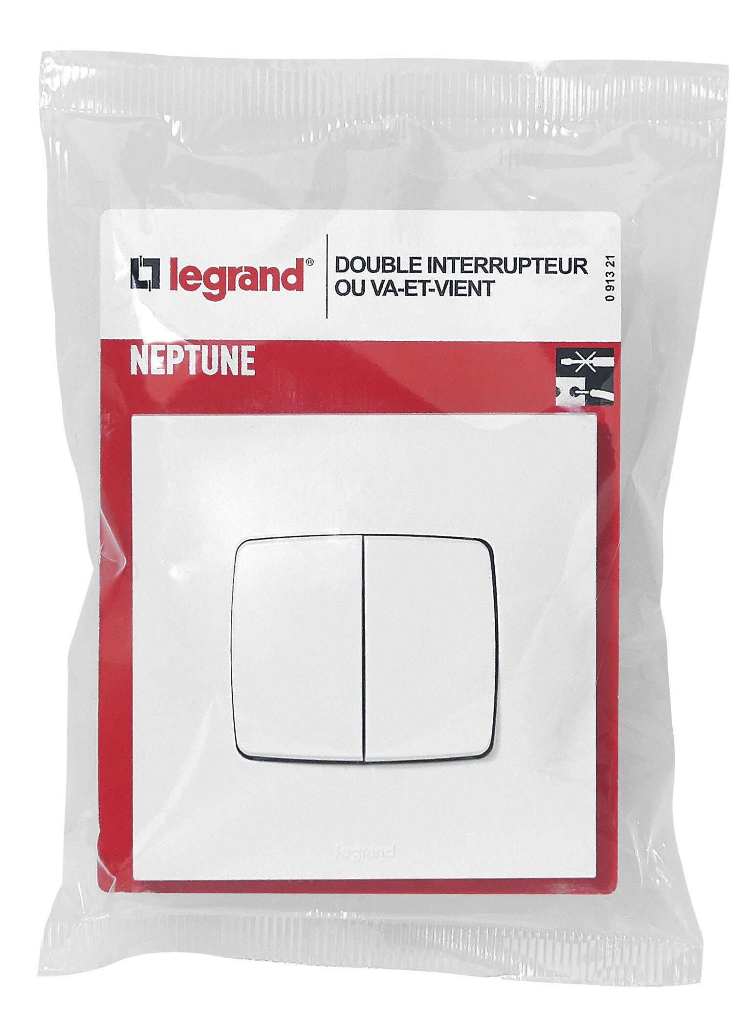 Double interrupteur va-et-vient complet, LEGRAND Neptune, blanc - 4