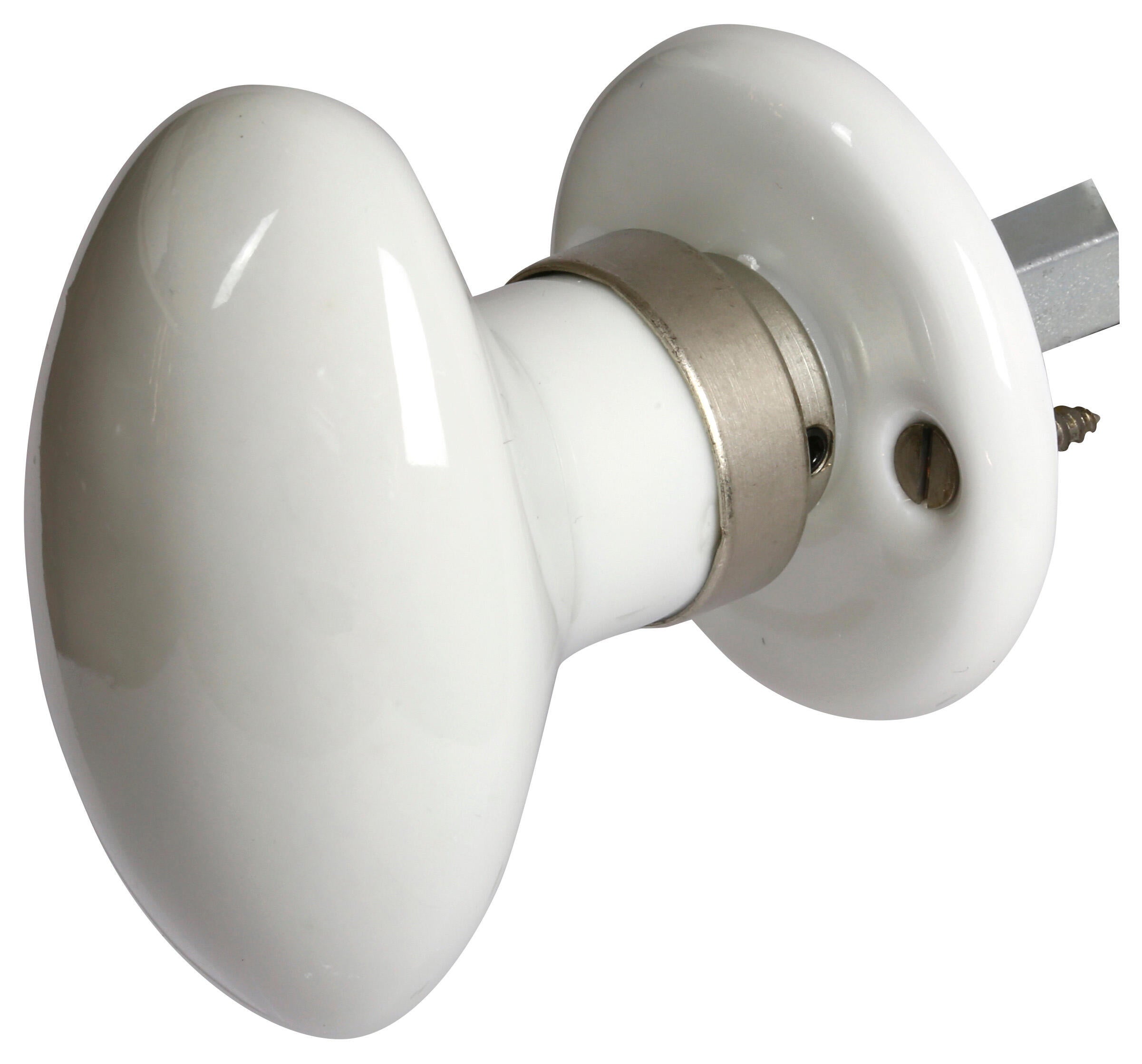 Bouton sur rosace MERIGOUS sans trou porcelaine de limoges/nickelé blanc mat D5 - 3