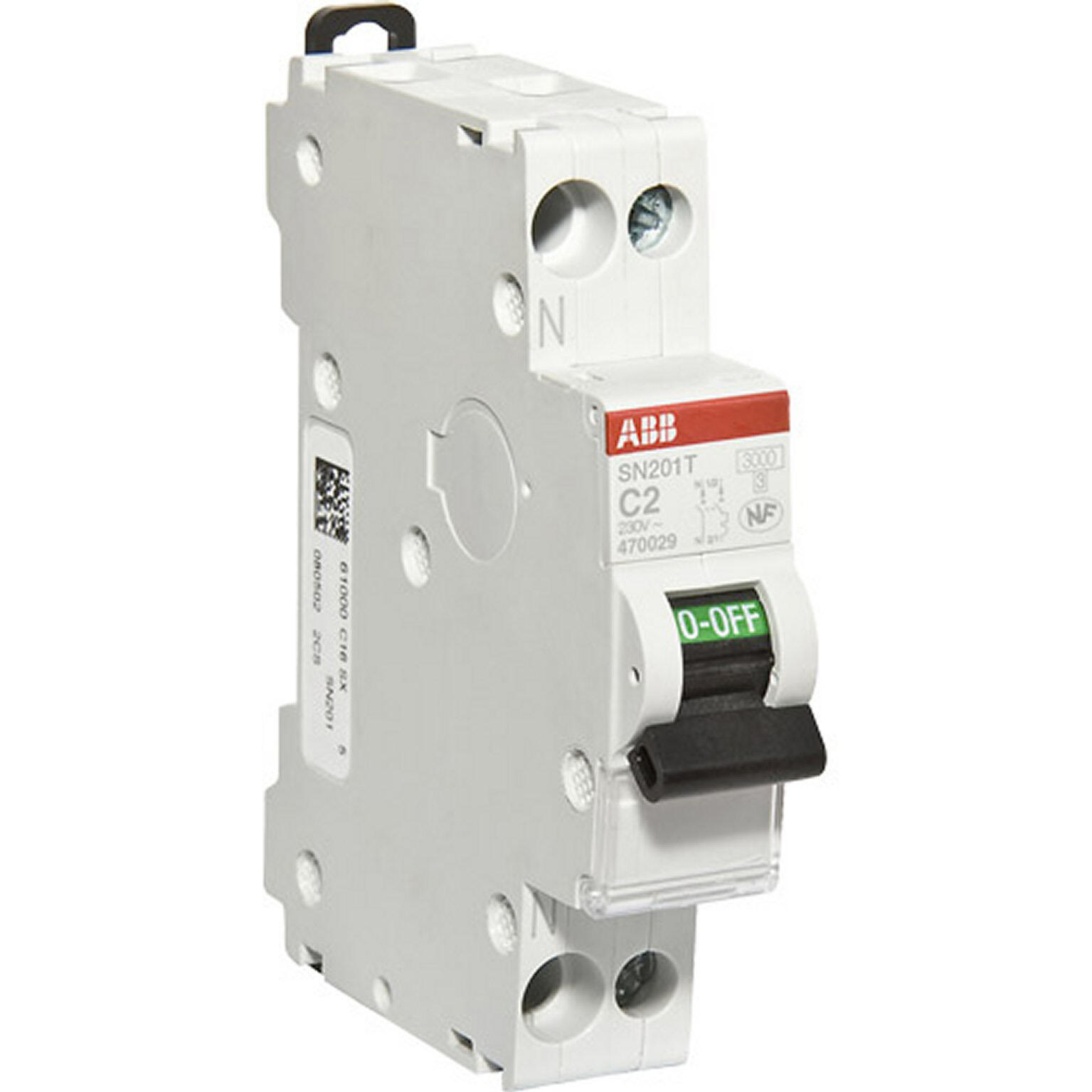 Disjoncteur phase + neutre ABB 16 A - 3