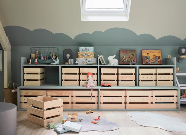photo de caisses de rangement en bois